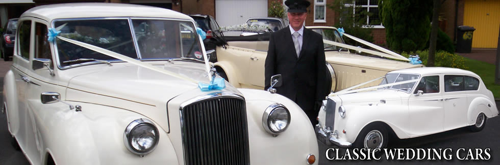Vintage Austin and Cadillac wedding car hire